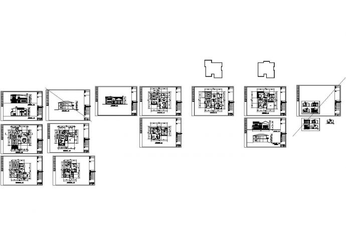 某两层砖混结构单体私人别墅设计cad全套建筑方案图纸（含2栋设计）_图1