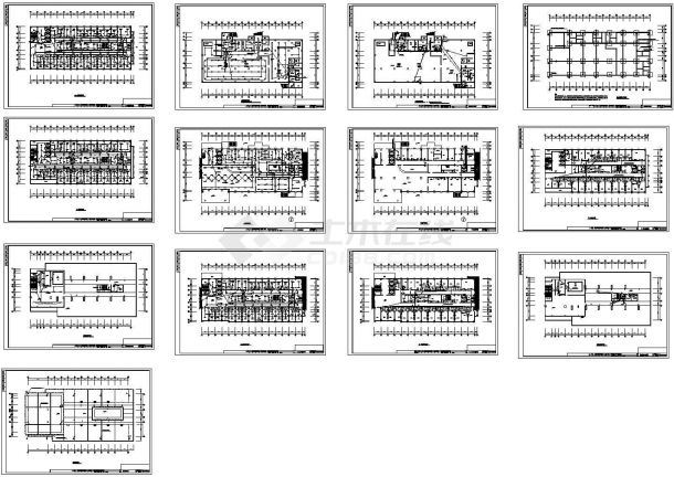 上海解放医院综合楼电气系统设计施工cad图纸，共十三张-图一