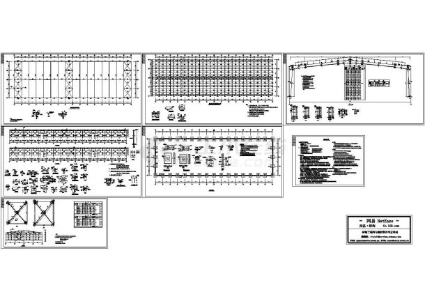 厂房设计_30m跨单层轻钢结构厂房结构设计施工图 cad图纸-图一