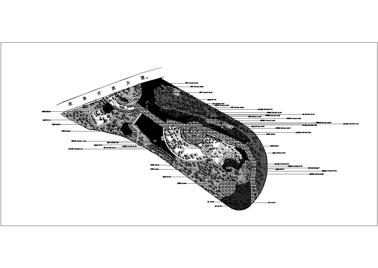 葫芦岛某公园局部景观设计CAD平面图