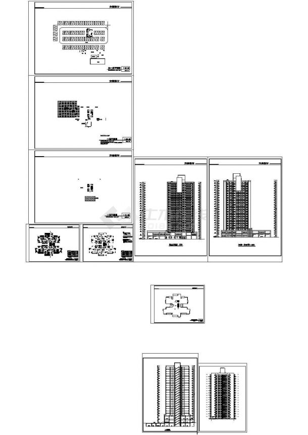 [重庆]某十九层塔式商住楼建筑方案图，10张图纸。-图一
