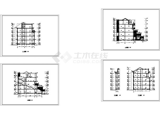 [广州]某五层花园洋房建筑施工图CAD-图一