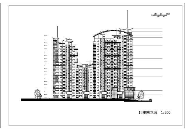 上海市青城花园小区18层剪力墙结构住宅楼全套CAD建筑设计图纸-图二