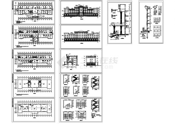 办公楼设计_四川某四层办公楼建筑施工CAD全套图纸-图一