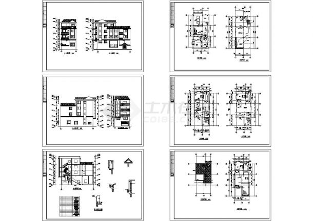 小住宅楼建筑施工图，6张图纸。-图一