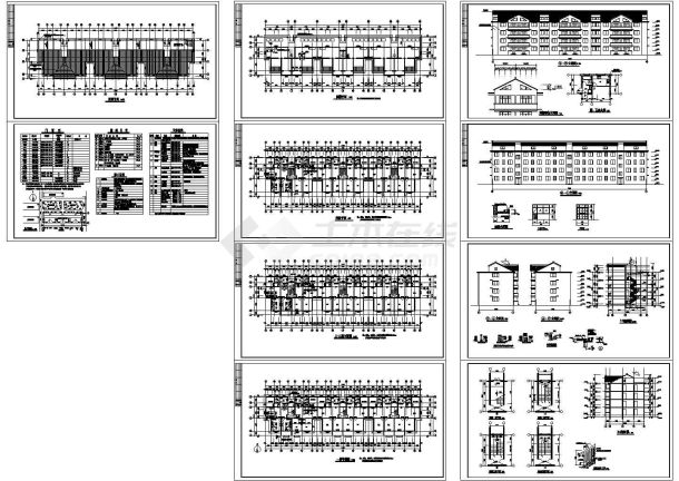 医院职工住宅楼建筑施工图，10张图纸。-图二