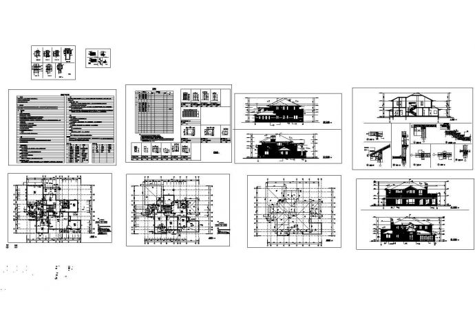 某二层砖混结构欧式风格农村住宅别墅设计cad建筑平面施工图纸（含设计说明）_图1