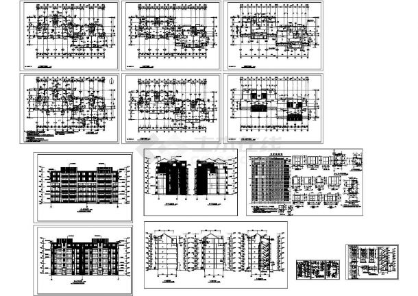 江南地区某坡顶多层住宅建筑施工CAD全套图纸-图一