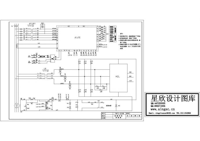 同步发电机主接线原理设计cad图纸_图1