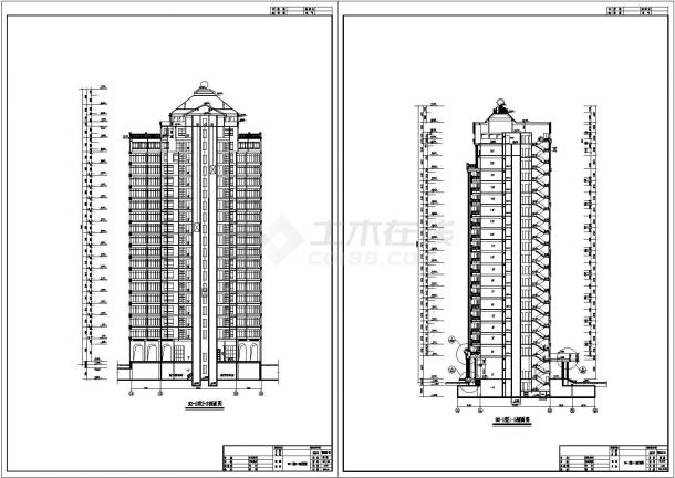 十九层板式高档住宅楼建筑施工图，含建筑构造用料说明-图一