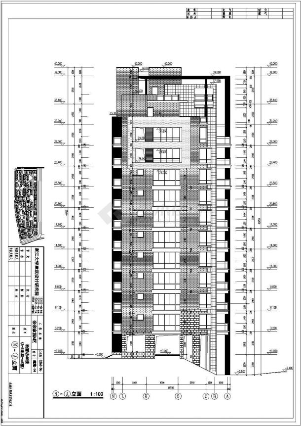 滁州市安塞花园小区12层框架结构住宅楼全套建筑设计CAD图纸-图二