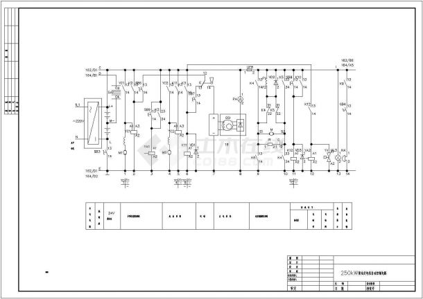 某发电机自动控制电路设计cad图纸-图二