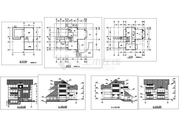 某二层带地下室框架结构新农村住宅别墅设计cad全套建施图纸（标注详细）-图二