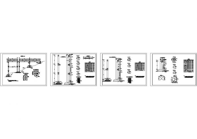 排涝站竖井排架设计图_dwg，4张图纸。_图1