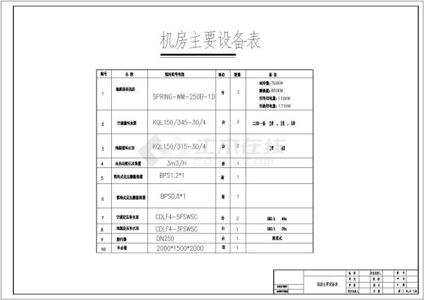 某地源热泵系统设计cad施工详图-图一