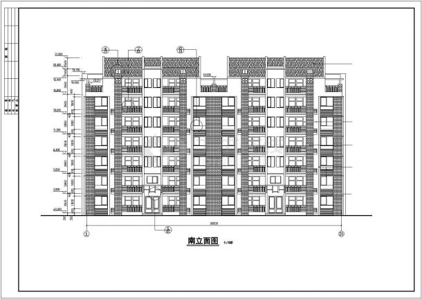 郑州市永丰花园小区6层砖混结构住宅楼建筑设计CAD图纸（含阁楼）-图一