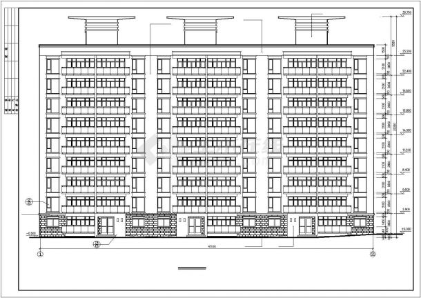 宜兴市平安花园小区9层剪力墙结构住宅楼建筑设计CAD图纸-图一