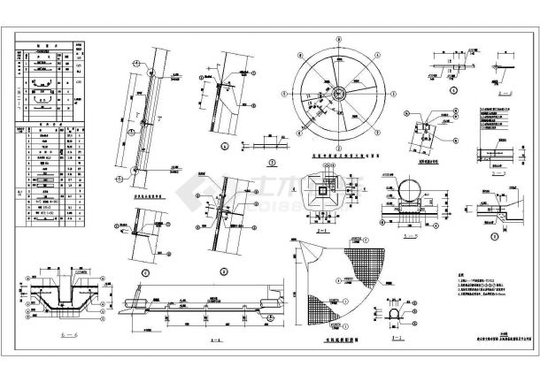 某500平方自然通风冷却塔工程设计cad安装详图(甲级院设计)-图二
