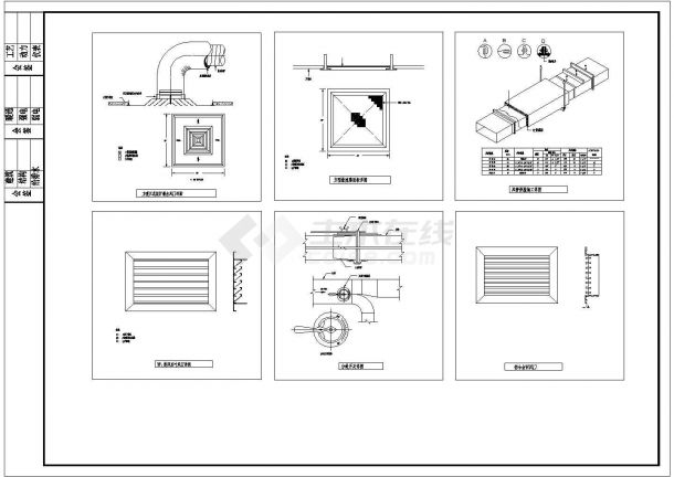典型空调工程风管、水管安装设计cad节点详图-图一