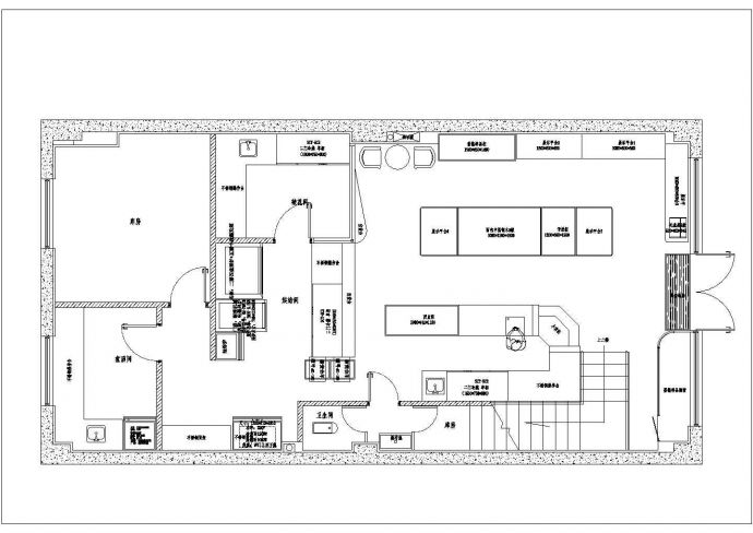 某复古风格餐厅西饼店室内装修设计cad全套施工图（含效果图）_图1