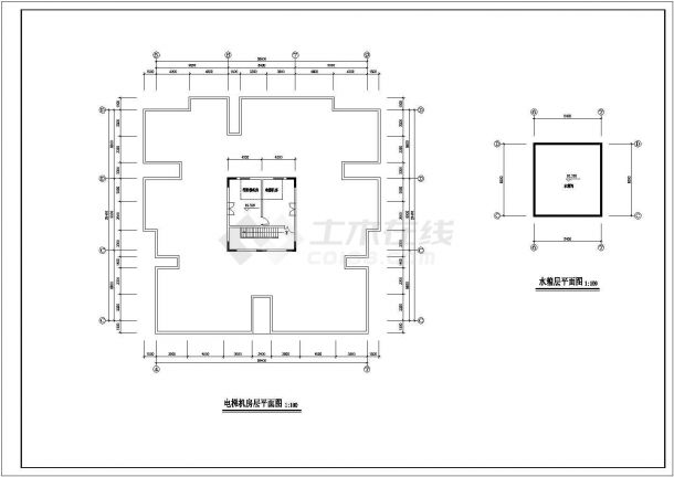北京某11层剪力墙结构公寓商住楼建筑设计CAD图纸（1-4层商用/含设备层）-图一