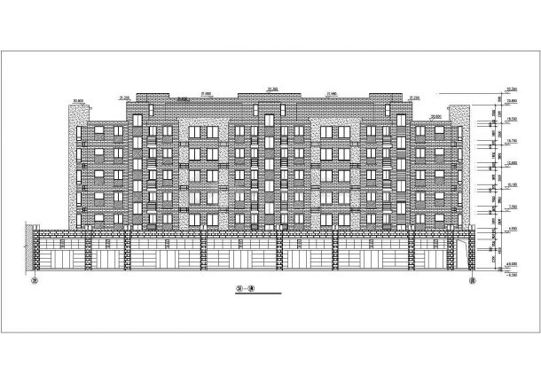 长春市蓝臻花园小区6层砖混结构住宅楼建筑设计CAD图纸（1层商用/含跃层）-图二