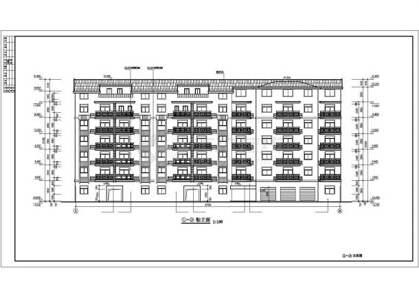 连云港市某单位家属院3200平米6层砖混结构住宅楼建筑设计CAD图纸-图一