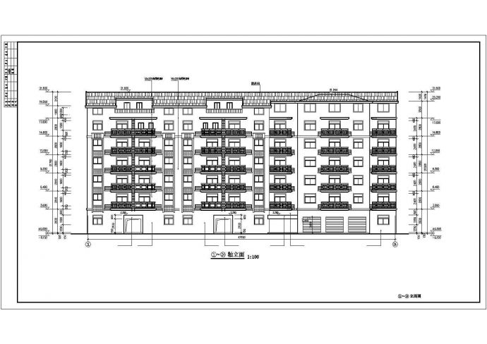 连云港市某单位家属院3200平米6层砖混结构住宅楼建筑设计CAD图纸_图1