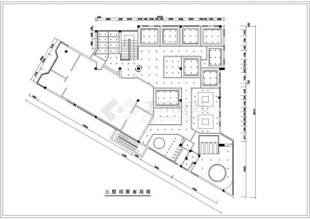 蓝天大酒店现代风格室内装修设计cad全套施工图（含设计说明）-图二