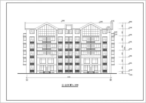 沈阳市和平路某小区6层砖混结构住宅楼建筑设计CAD图纸（含半地下室）-图二