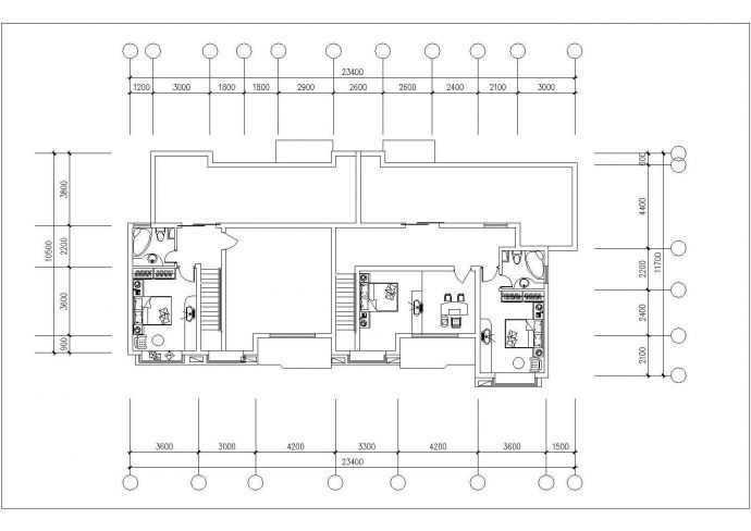 湖州市赛泉花园小区住宅楼标准层平面设计CAD图纸（23张/1梯2户型）_图1