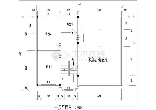 广州某城中村3层混合结构自建民居楼建筑设计CAD图纸（含立体效果图）-图一