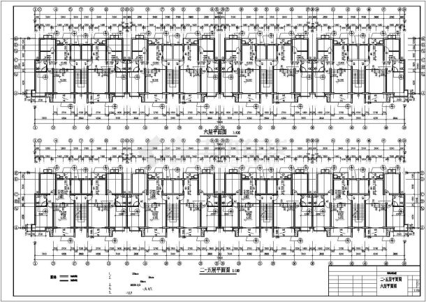 济南市楠锦嘉园小区5100平米6+1层砖混结构住宅楼建筑设计CAD图纸-图二