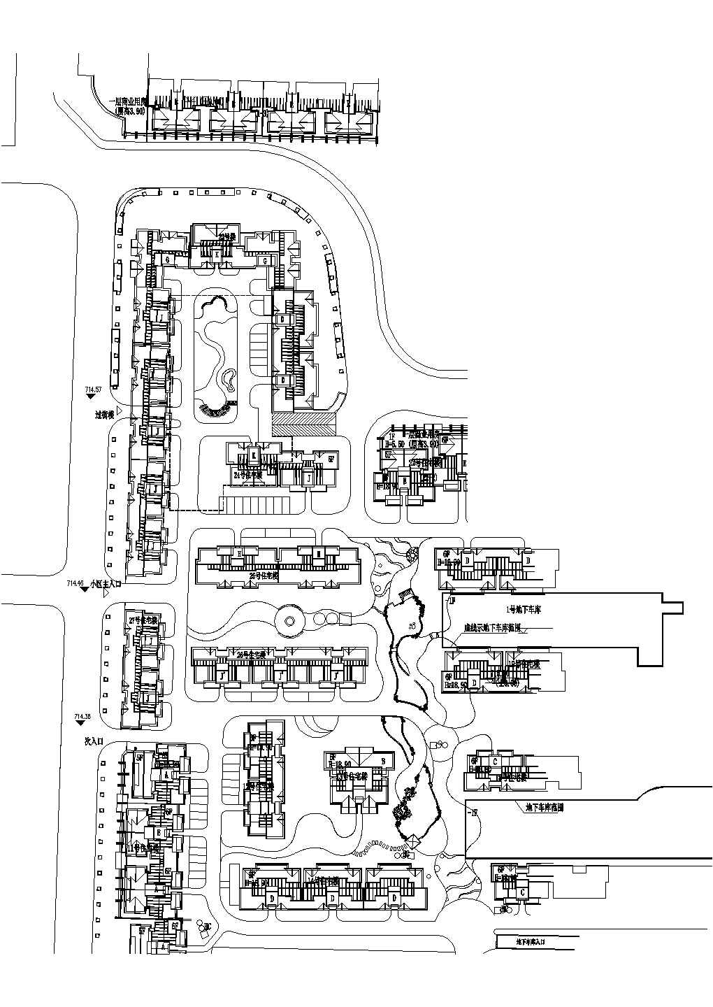 四川某居住区全套施工图，含设计说明、总目录