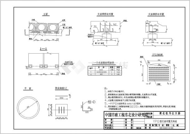 某工程桥梁支座布置及构造全套CAD设计图纸（甲级院设计）-图二