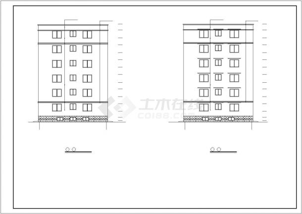 枣庄市山泉花苑小区4730平米6层砖混结构住宅楼建筑设计CAD图纸-图一
