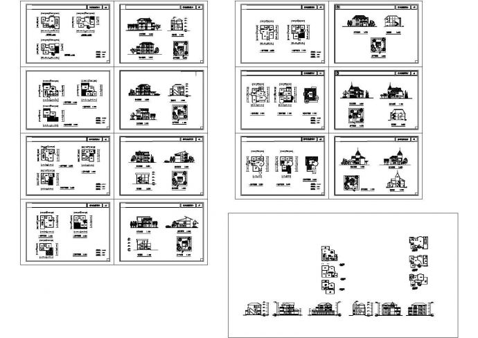 某单体独栋别墅cad设计全套建筑方案图纸（含多套设计）_图1