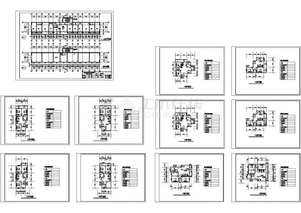 某高档商业住宅小区住宅楼户型设计cad建筑平面方案图（含经济技术指标）-图一