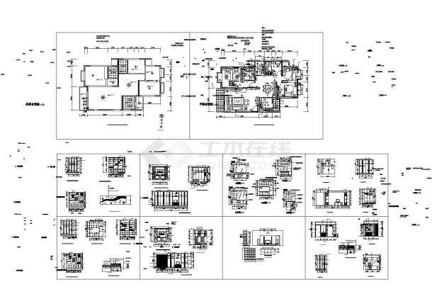 某三室两厅户型私人住宅现代风格室内装修设计cad全套施工图（甲级院设计）-图一