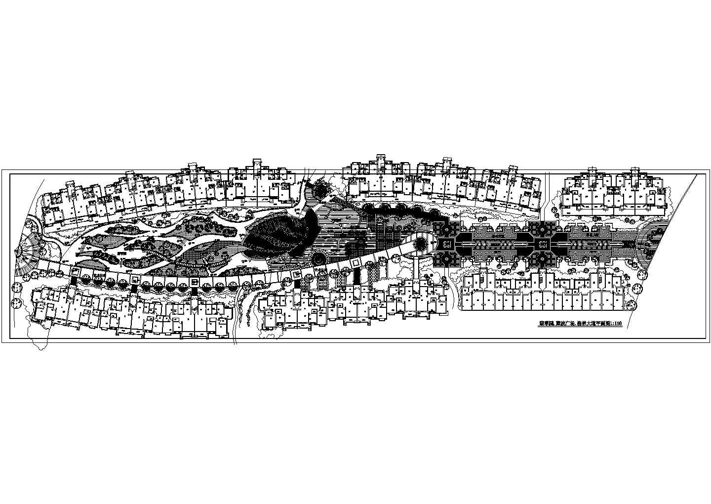 翡翠园蓝波广场绿化规划设计cad总平面施工图