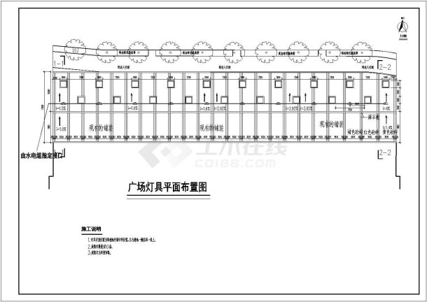 某商业街小型广场绿化规划设计cad详细施工图（含施工说明）-图一