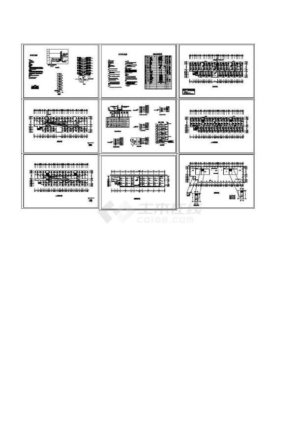 七层宿舍住宅楼电气系统设计施工cad图纸，共九张-图二