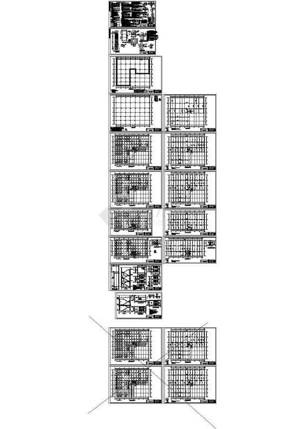 厂房设计_[吉林]五层框架工业厂房结构施工图纸-图一