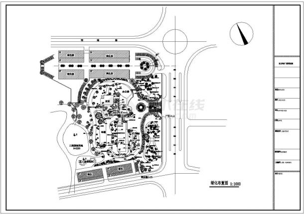 东方神州厂区园林景观规划设计cad总平面施工图-图一