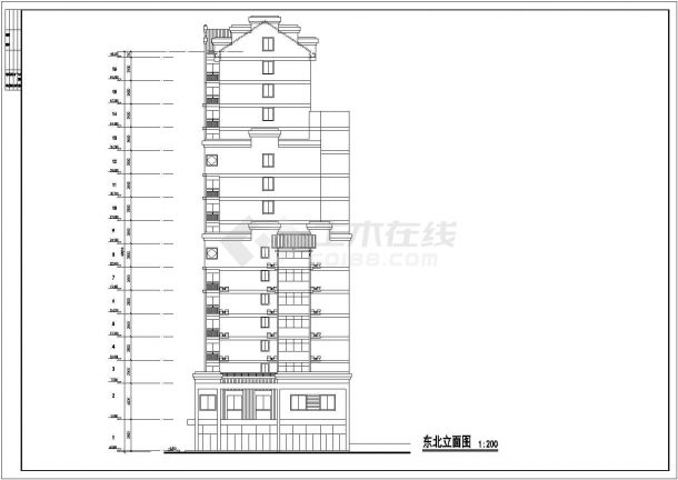 郑州市中原大道19层剪力墙结构住宅楼全套建筑设计CAD图纸-图一