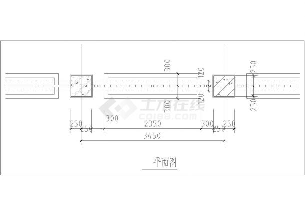 某园林围墙设计cad详细建筑施工图-图二