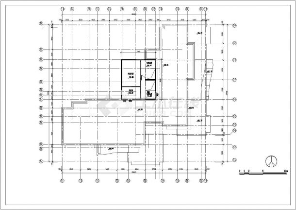 杭州市鑫晨9层单身公寓住宅楼局部平面设计CAD图纸（含机房层）-图一