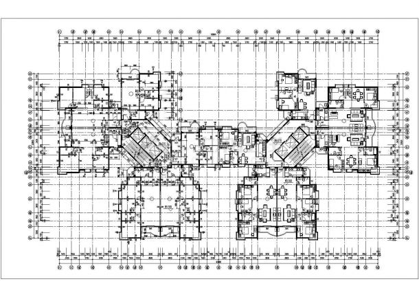 武汉市某居住区33层高层住宅楼全套平面设计CAD图纸（含机房和水箱层）-图一
