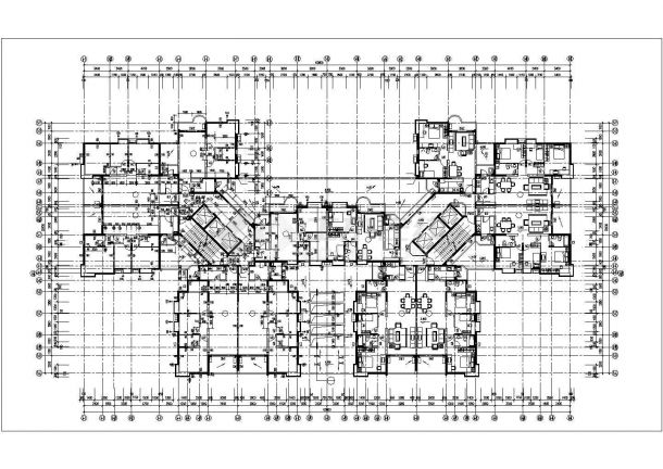 武汉市某居住区33层高层住宅楼全套平面设计CAD图纸（含机房和水箱层）-图二