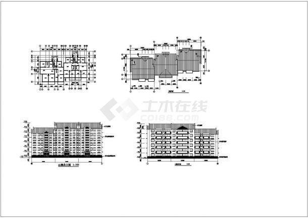 某多层砌体结构住宅楼设计cad建筑方案图（标注详细）-图一